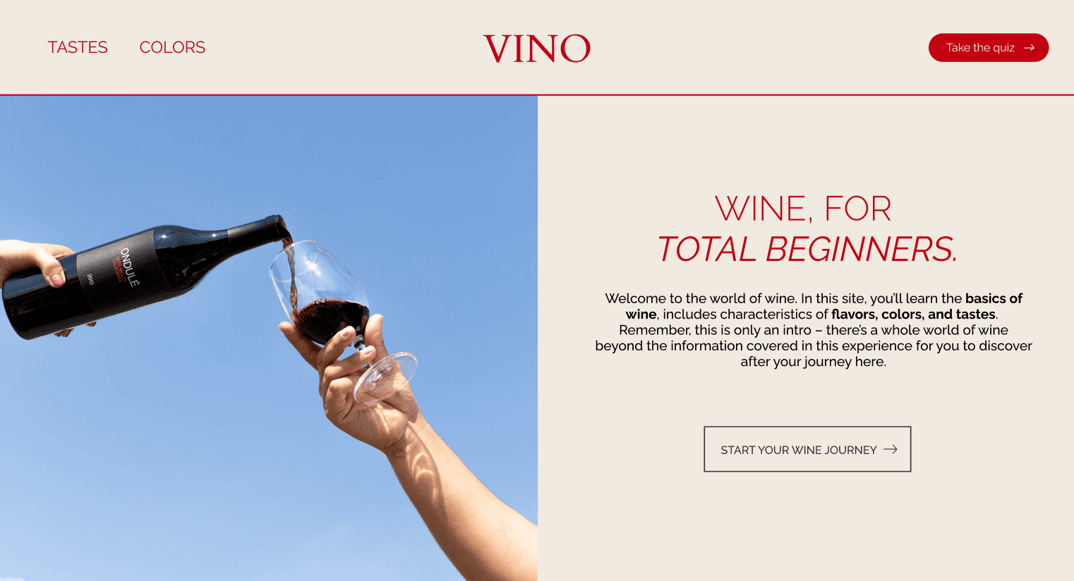 VINO homepage