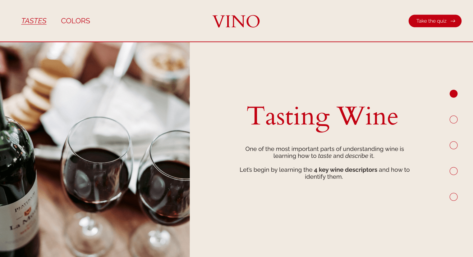 VINO tasting guide